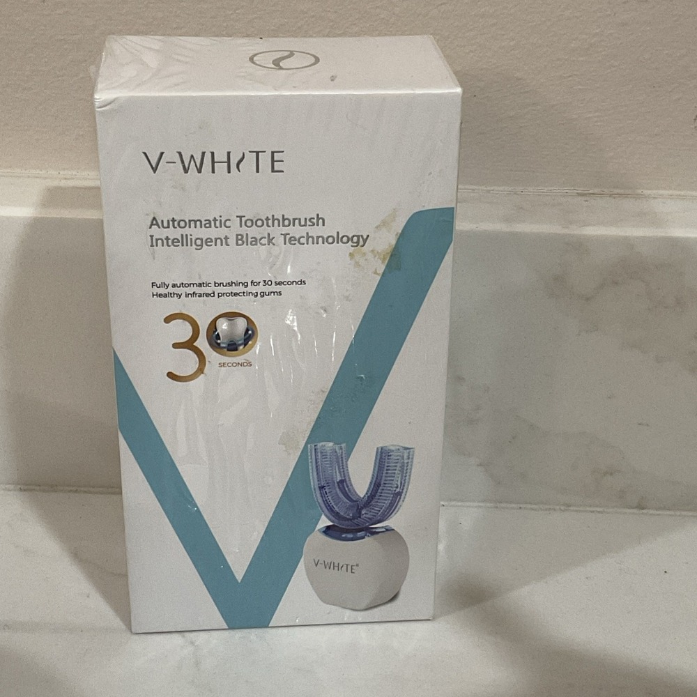 V WHITE Toothbrush Wireless Automatic 30 Second Brushing Blue Light Whitening